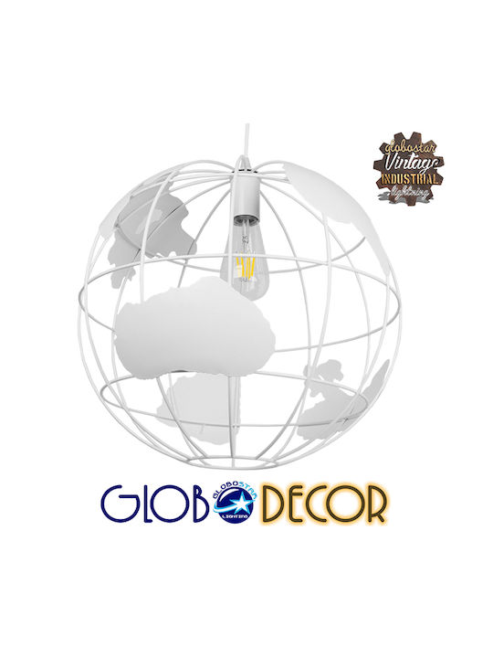 GloboStar Earth Κρεμαστό Φωτιστικό Λευκό Πλέγμα...