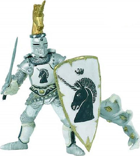 Papo Cavaler Unicorn Argintiu 11 cm (Διάφορα Σχέδια)