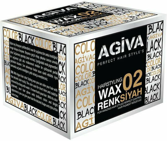 Agiva Κερί Color Wax 02 Black για Ελαφρύ Κράτημα & Λάμψη 120gr