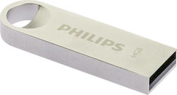 Philips Moon 64GB USB 2.0 Stick Argint
