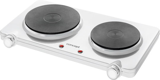 Concept VE3025 Enamel Countertop Double Burner Inox