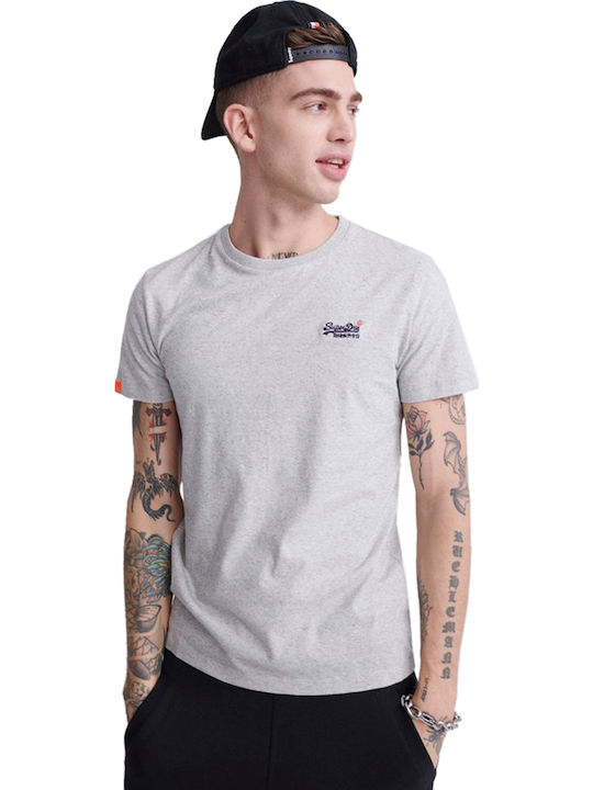 Superdry Ol Vintage Emb Crew Ανδρικό T-shirt Γκρι Μονόχρωμο