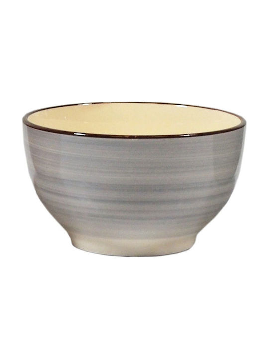 Rustic Ceramic Cereal Bowl Γκρι with Diameter 14.3εκ. 1pcs