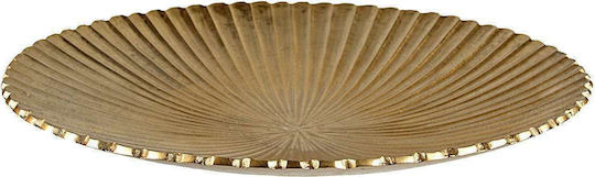 Art et Lumiere Platou Decorativ Rotundă Metalic Auriu 1buc 39x39x4.5buc