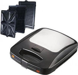 Ravanson Sandwichmaker mit Abnehmbaren Platten für for 2 Sandwiches Sandwiches 1200W Schwarz