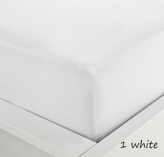 Sunshine Sheet Super-Double with Elastic 160x200+20cm. Menta 152 White 1