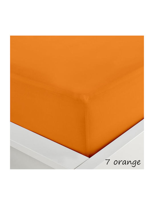 Sunshine Bettlaken Super-Doppel mit Gummiband 160x200+20cm. Menta Orange 7