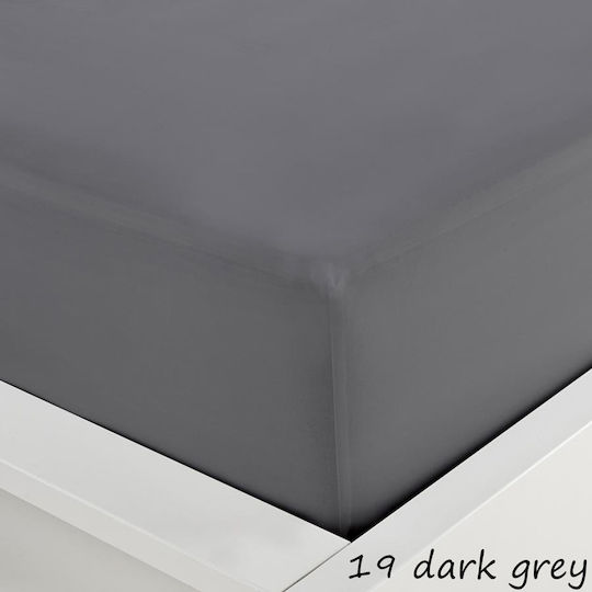Sunshine Sheet Super-Double with Elastic 160x200+20cm. Menta 152 19 Dark Grey