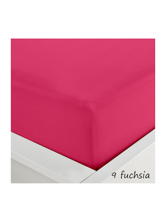 Sunshine Σεντόνι Υπέρδιπλο με Λάστιχο 160x200x20εκ. Menta 152 Fuchsia 9