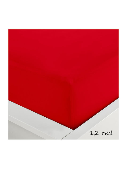 Sunshine Sheet Semi Double with Elastic 120x200+20cm. Menta 152 Red 12