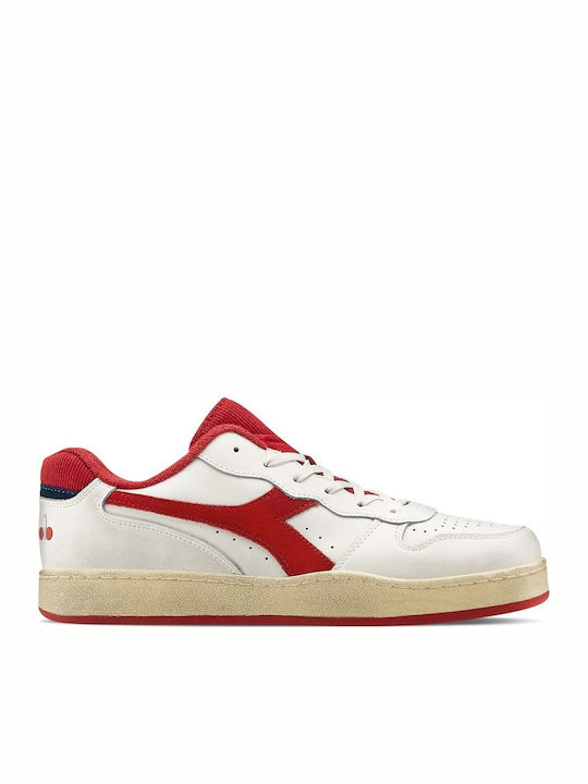 Mi Basket Low Used Herren Sneakers Rot