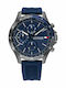 Tommy Hilfiger Bank Ανδρικό Ρολόι 46mm Χρονογράφος Μπαταρίας με Μπλε Καουτσούκ Λουράκι