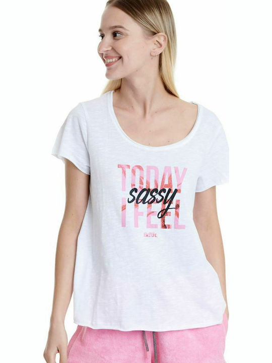 BodyTalk 1201-900428 Γυναικείο Αθλητικό T-shirt Λευκό