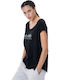 BodyTalk 1201-900828 Damen Sportlich T-shirt Schwarz