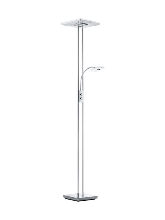 Trio Lighting Avignon LED Floor Lamp H180xW28.5cm. with Warm White Light Silver