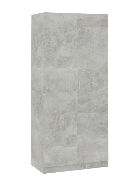 Double-Leaf Door Wardrobe Gray 90x52x200cm