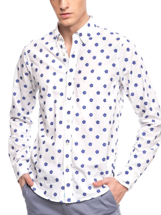 Scotch & Soda Men's Shirt Long Sleeve Cotton Na...