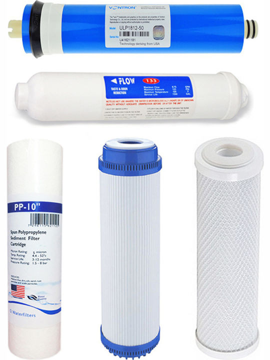 QWaterFilters Water Filter Replacement Reverse Osmosis (RO) made of Activated Carbon 10" Q-5RO5 5pcs