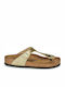 Gizeh Birko-Flor Women's Flat Sandals Anatomic in Gold Color Regular Fit