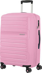 American Tourister Sunside Spinner Exp Mittelgroßer Reisekoffer Hartschale Rosa mit 4 Räder Höhe 67.5cm