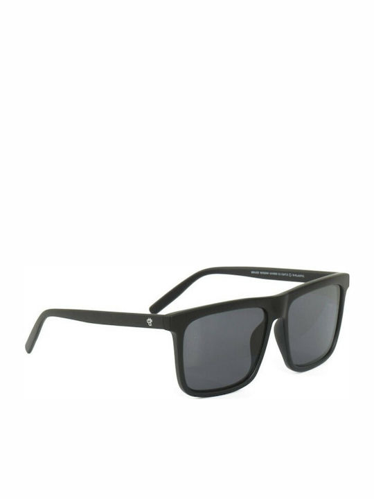 Chpo Bruce Men's Sunglasses with Black Plastic Frame and Black Polarized Lens 16132HH