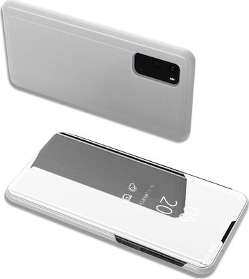 Hurtel Clear View Buchen Sie Kunststoff Silber (Galaxy S20)