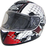 Corsa CN110 Octagon Full Face Helmet ECE 22.05 1530gr White/Red