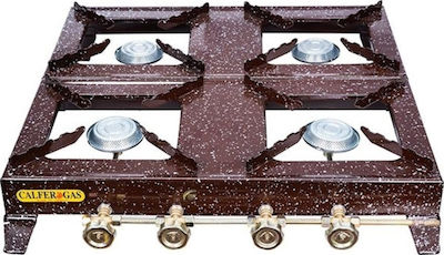 Calfer Gas ΕΛ-400 Liquid Gas Countertop with 4 Burners Brown