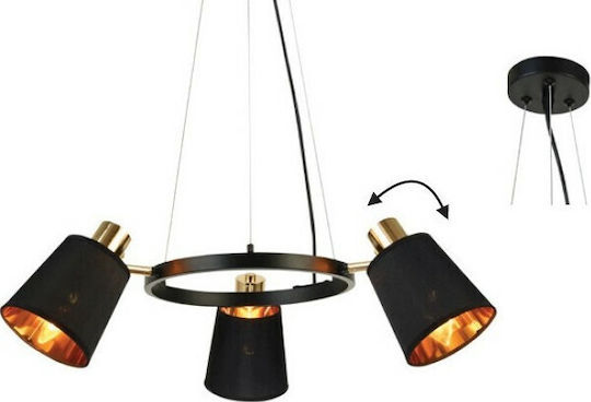Aca Norma Pendant Light Black with Socket E27 63x63x100cm