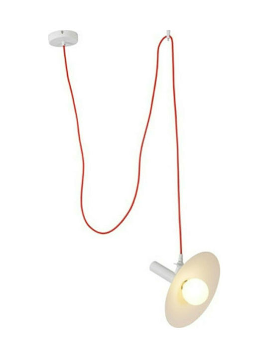 Aca Pendant Light Suspension for Socket E27 White