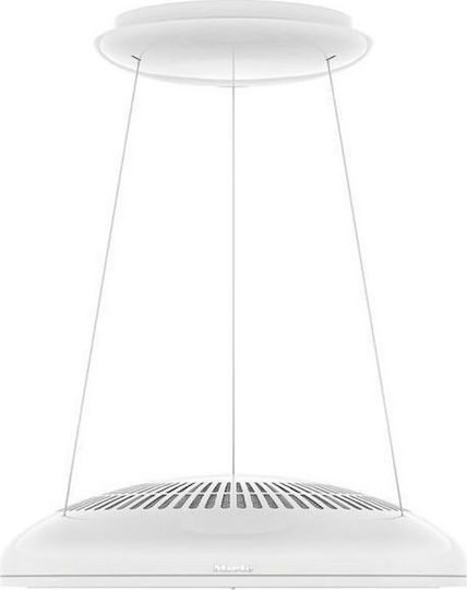 Miele DA 7078 D Aura 3.0 White Loom Απορροφητήρας Νησίδα Ανακύκλωσης 70cm Λευκός με Wi-Fi