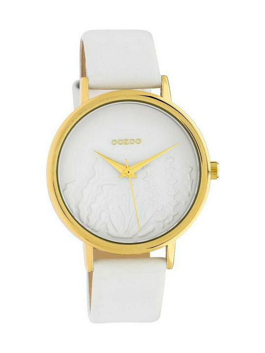 Oozoo Uhr mit Weiß Lederarmband C10601