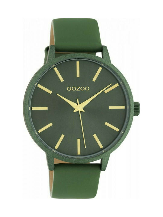 Oozoo Uhr mit Grün Lederarmband C10616