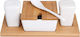 Set Sare și Piper Ceramică cu Suport White - Beige 6buc
