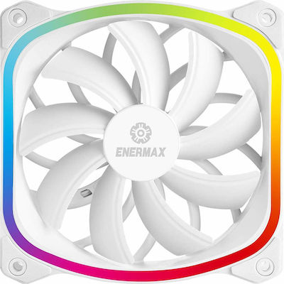 Enermax SquA RGB Ventilator Carcasă 120mm cu Conexiune 4-Pin PWM 1buc Alb