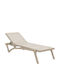 Deckchair Plastic Pacific with Textilene Fabric & Wheels Beige 193x68x35cm.