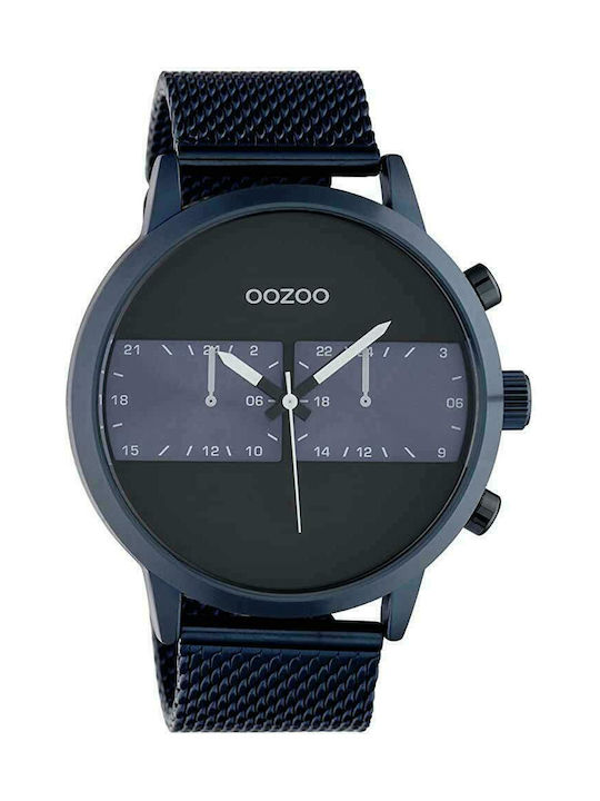 Oozoo Uhr Batterie mit Blau Metallarmband C10511