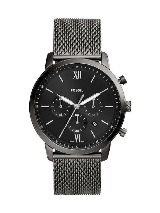 Fossil Neutru Ceas Barbati 44mm Cronograf Baterie cu Brățară din Metal Gri