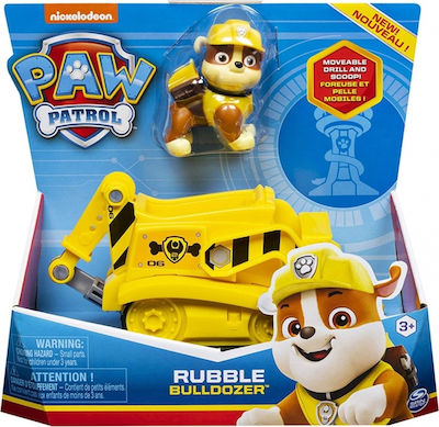 Spin Master Miniature Toy Paw Patrol Rubble Bulldozer Vehicle with Pup for 3+ Years