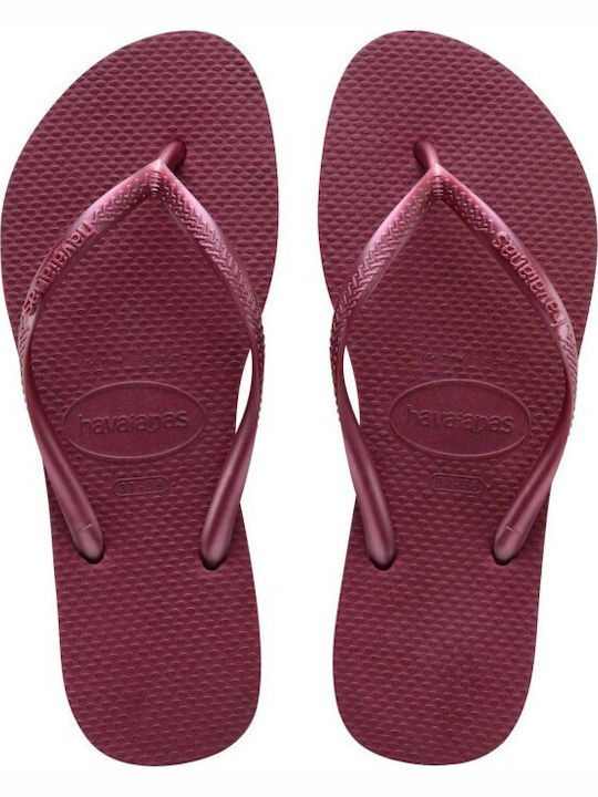 Slim Women's Flip Flops Burgundy