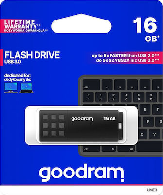 GoodRAM UME3 16GB USB 3.0 Stick Μαύρο