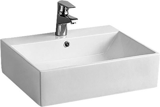 Pyramis Lobelia Επικαθήμενος Νιπτήρας Πορσελάνης 52x43x14cm Λευκός Pyramis Lobelia Επικαθήμενος Νιπτήρας Πορσελάνης 52x43x14cm Λευκός
