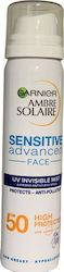 Garnier Ambre Solaire Sensitive Advanced Sunscreen Mist Face SPF50 75ml