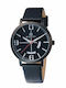 Bigotti Milano Men's Watch 43mm Battery with Black Leather Strap