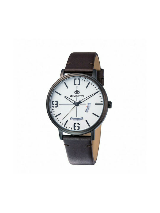 Bigotti Milano Watch Battery with Brown Leather Strap BG0170-4