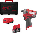 Milwaukee M12 FQID-202X Παλμικό Κατσαβίδι Μπαταρίας 10.8V 2x2Ah