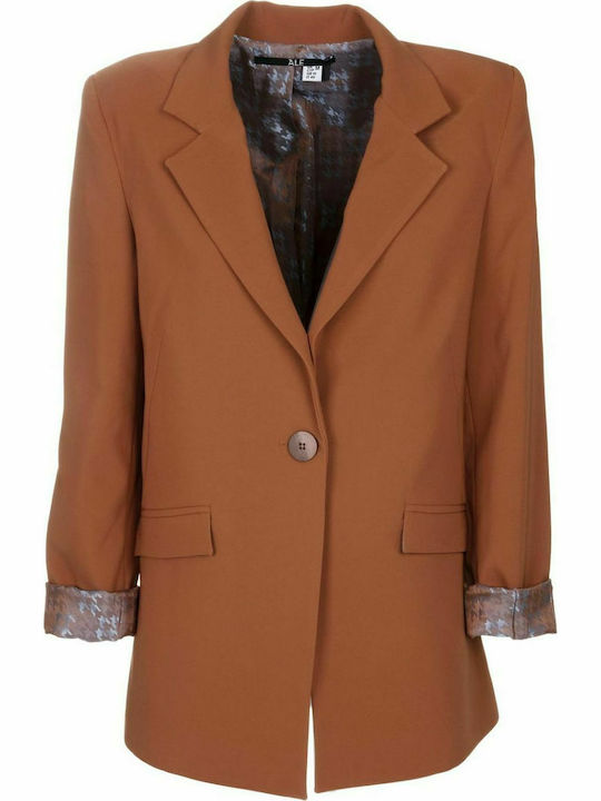 ALE Γυναικείο κάμελ ελαστικό σακάκι blazer. 82464624C