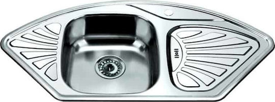 Gloria Finox Polygon Νεροχύτης Inox Μ126xΠ50cm Inox