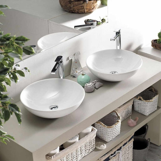 Cerastyle Zero Countertop Sink Porcelain 46x46x13.5cm White