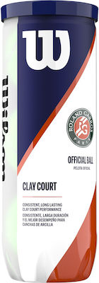 Wilson Roland Garros Clay Tournament Tennis Balls 3pcs